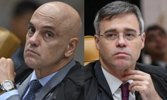 Alexandre de Moares e André Mendonça discutem no STF