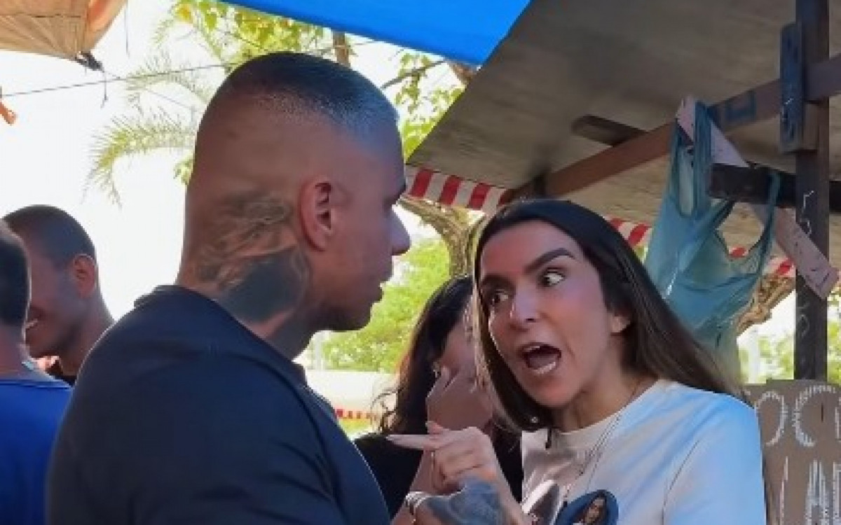 Talita Galhardo e Sargento Brito quase vão às vias de fato em feira na Barra