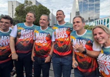 Marcha para Jesus reúne Douglas Ruas e aliados de Malafaia; prefeitura deu patrocinio de quase R$ 4 milhões, mas Cavaliere não apareceu